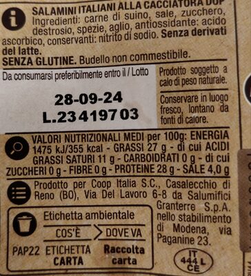 Salamini italiani alla cacciatora DOP