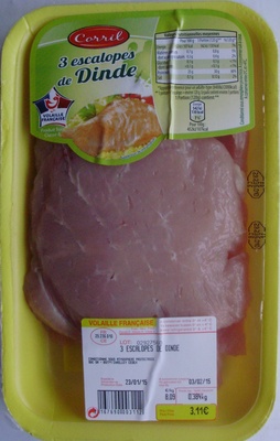 3 escalopes de Dinde