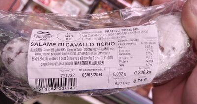 Salame di cavallo Ticino