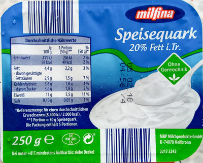 Speisequark 20% Fett