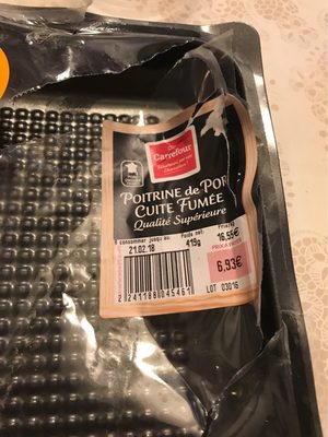 Poitrine de porc fumee