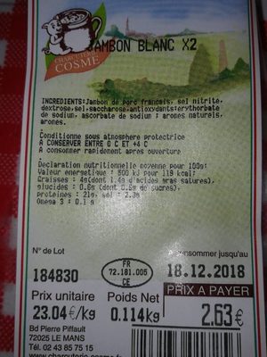 Jambon blanc