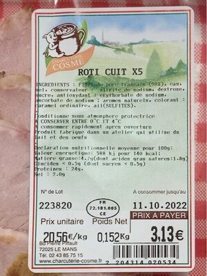 Roti cuit