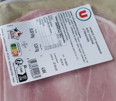Jambon cuit supérieur avec couenne