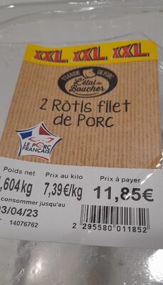 2 rôtis de porc