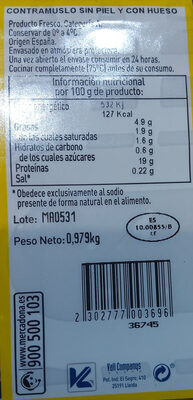 contramuslo sin piel y con hueso