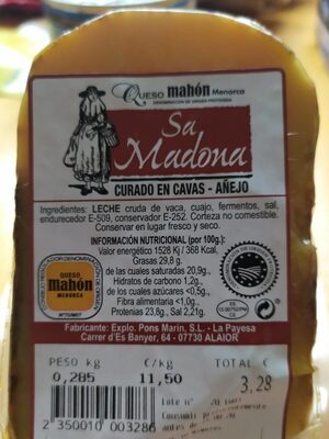 Queso mahón menorca