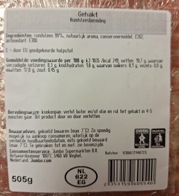 Gehakt rundvleesbereiding