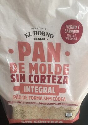 Pan de molde sin corteza integral