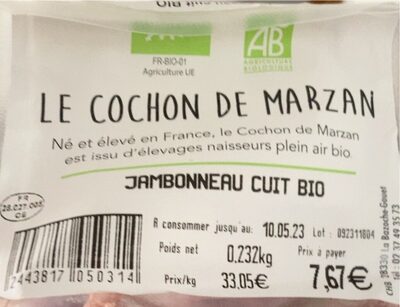 Jambonneau cuit Bio
