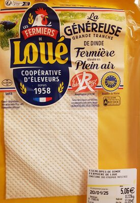 La généreuse grande tranche de dinde Fermière élevée en Plein Air