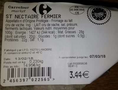 Saint Nectaire fermier - AOP - Fromage au lait cru de vache