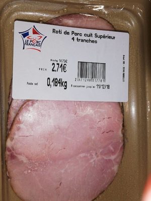 Rôti de porc cuit supérieur