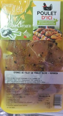 Émincé de filet de poulet olive/romarin