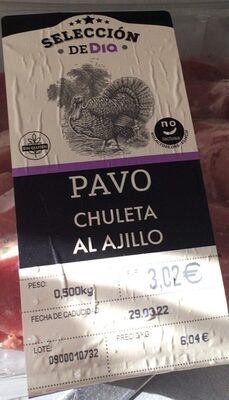 Chuletas de pavo al ajillo