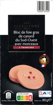 Bloc de foie gras de canard du sud-ouest avec morceaux