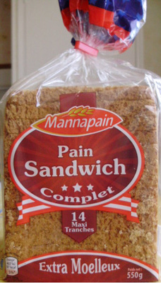 Pain Sandwich, Complet (Extra Moelleux) 14  Maxi Tranches