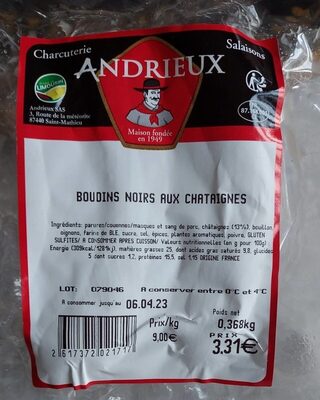 Boudins noirs aux châtaignes