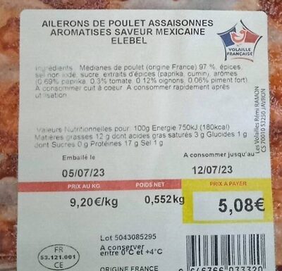 Ailerons de poulet saveur mexicaine