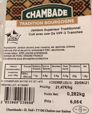 Jambon supérieur traditionnel