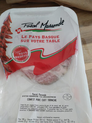 confit de porc cuit tranche