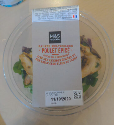 Salade multicolore poulet épicé