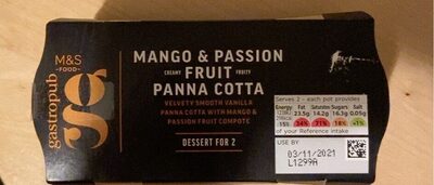 Mango and passion fruit panna cotta