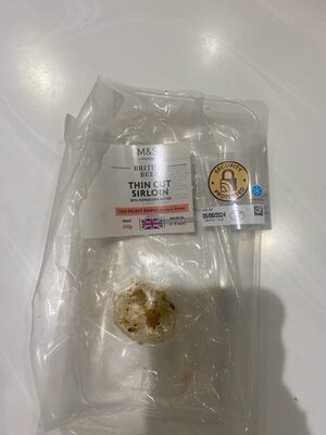 M&S -FOOD- BRITISH BEEF THIN CUT SIRLOIN WITH PEPP
