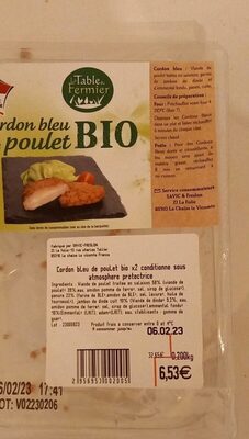 Cordon bleu de poulet bio