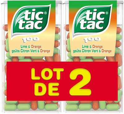Bonbons tic tac goûts orange-citron vert 2x49g