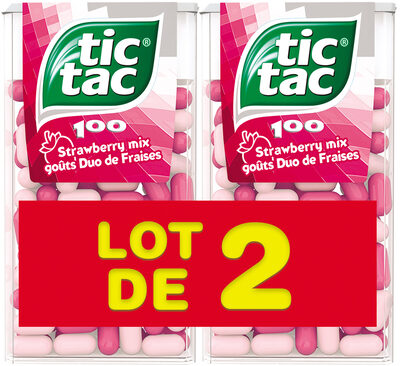 Bonbons tic tac goûts duo de fraises 2x49g