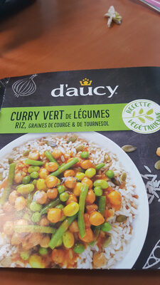 Curry vert de légumes riz, graines de courge & de tournesol