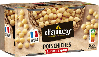 Pois chiches cuisson vapeur Cultivés en France d'aucy cart.2x130g