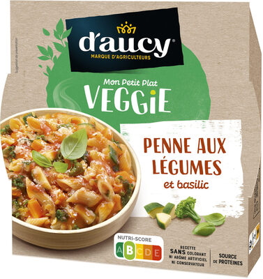 Penne aux légumes et basilic Plat Veggie d'aucy 300g