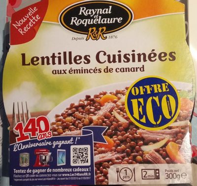 Lentilles Cuisinées aux Émincés de Canard