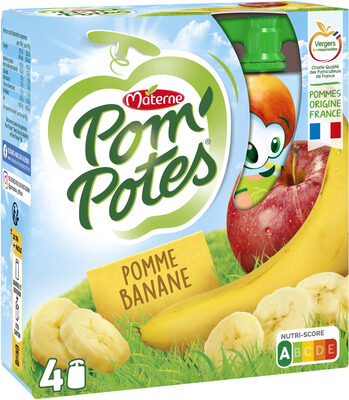 POM'POTES Compotes Gourdes Pomme Banane 4x90g