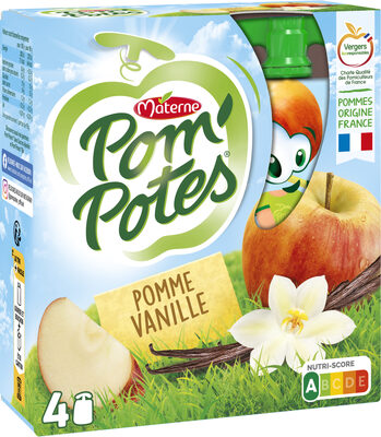 POM'POTES Compotes Gourdes Pomme Vanille 4x90g