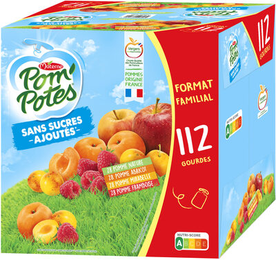 POM'POTES Compotes Pomme, P.Ab, P.Frb, P.Mir 112x90g Format Familial