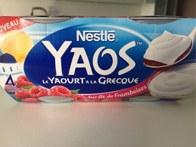 Yaourt à la Grecque sur lit de framboises