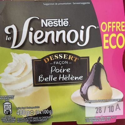 le viennois dessert façon poire belle Hélène