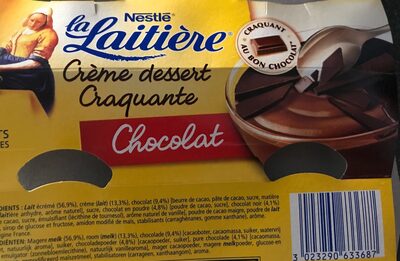 Crème dessert craquante chocolat