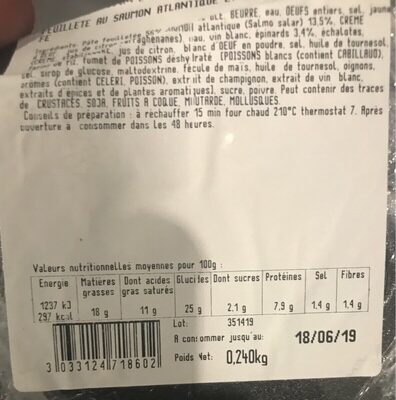 Feuillete au saumon et aux epinards