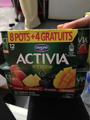 Activia Lait fermenté au bifidus aux fruits les 12 pots de 125 g