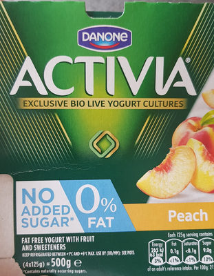 Activia 0% Fat Peach Yogurt