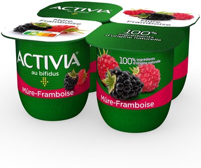 Activia fruits 125 g x 4 mure/framboise