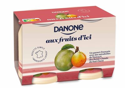 Danone aux fruits d'ici fruits jaunes 145 g x 2