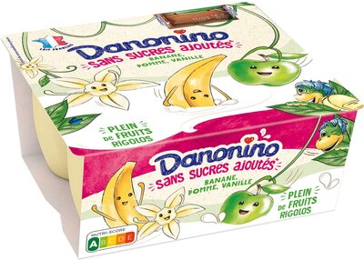Danonino sans sucres ajoutes pomme banane vanille 90 g x 4