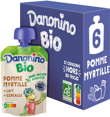 Danonino pouch bio ambiant myrtille 85 g x 6
