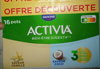 Activia saveurs vanille et coco