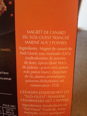 Magret de Canard Tranché du Sud-Ouest Mariné aux Trois Poivres